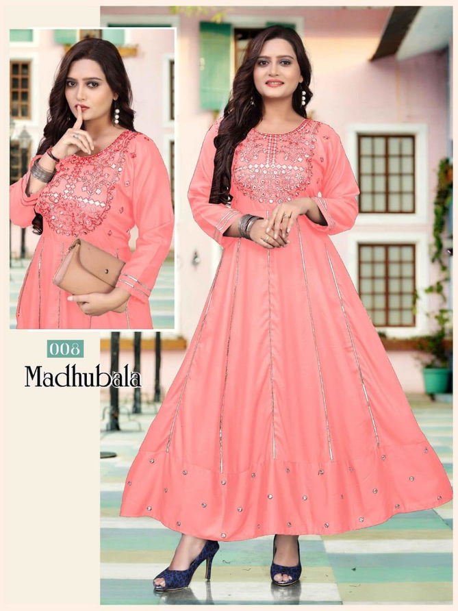 Beauty Queen Madhubala 2New Latest Ethnic Wear Long Anarkali Kurti Collection